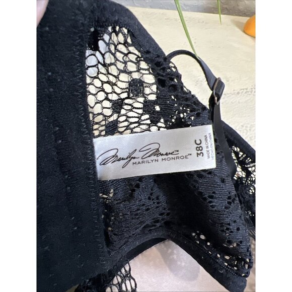 Marilyn Monroe RN 90410 Black Polyester Padded Push Up Bra Size 38 C - Picture 2 of 13